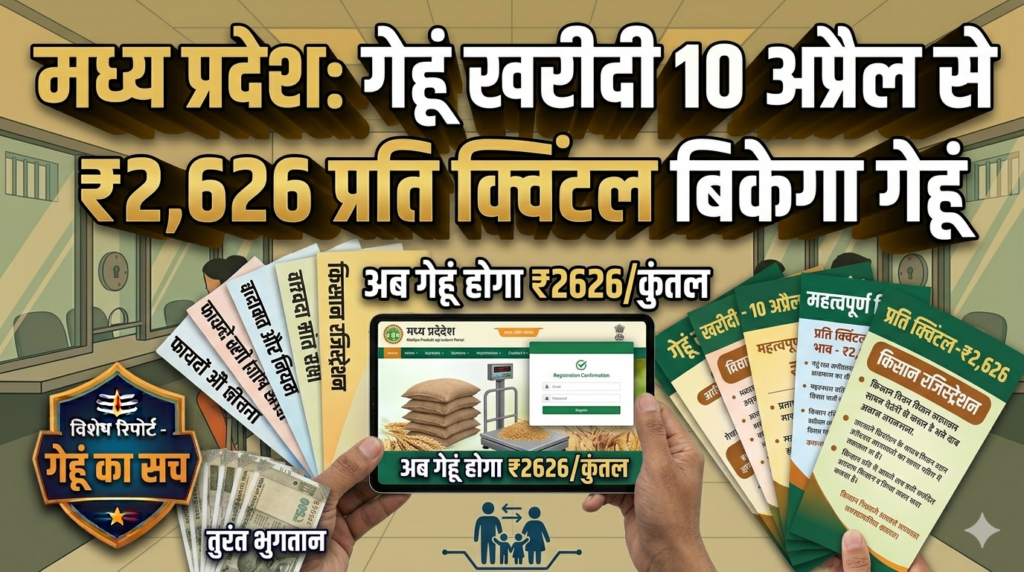 मध्य प्रदेश: गेहूं खरीदी 10 अप्रैल से, ₹2,626 प्रति क्विंटल बिकेगा गेहूं