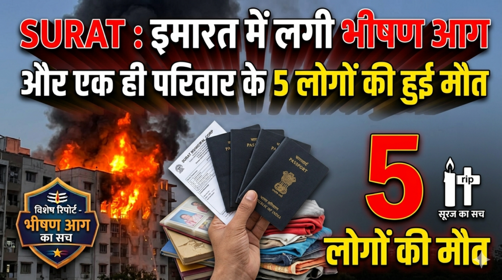 SURAT : इमारत में लगी भीषण आग, और  एक ही परिवार के 5 लोगों की हुई मौत URAT : गुजरात के सूरत से एक दिल दहला देने वाली बेहद दुखद खबर सामने आई है। यहां लिंबायत