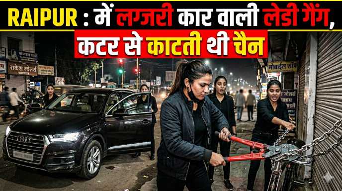 RAIPUR : में लग्जरी कार वाली लेडी गैंग , कटर से काटती थी चैन